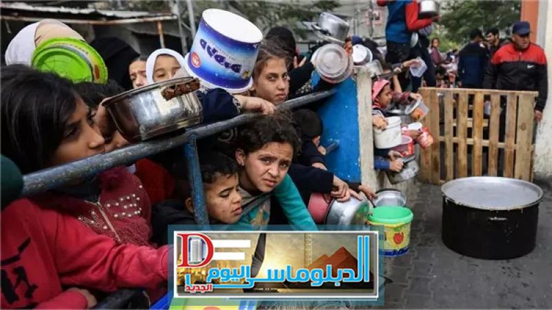 أطفال غزة لحظة الحصول على الطعام